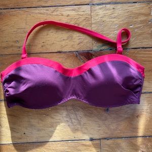 Lands end maroon bikini top